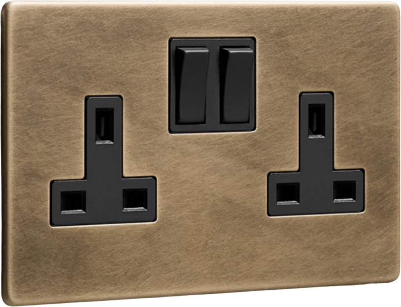 Antique Brass double socket