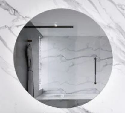 Round LED Bathroom Mirror with Double Touch Switch