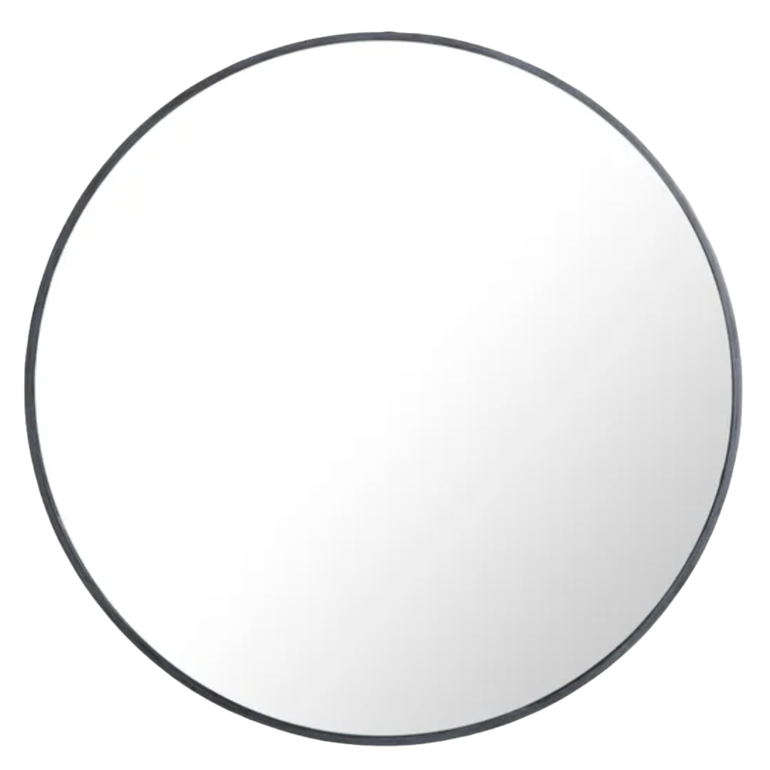 Brushed Metal Effect Round Wall Mirror