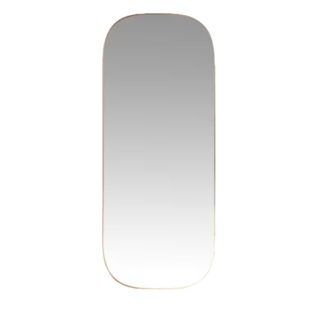 KENYA - Rounded rectangular mirror in gold metal 37x90