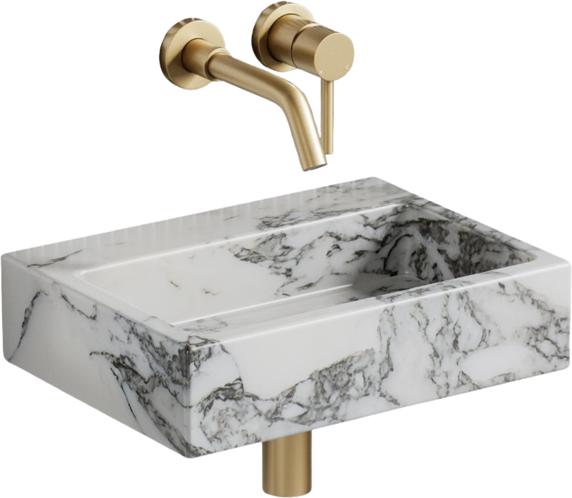Via Arabescato Marble Wall Hung Basin 400mm